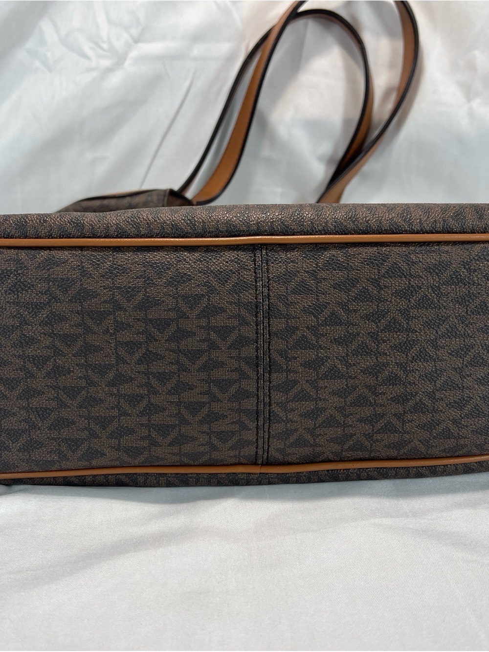 Michael Kors Kelsey Large Logo Shoulder Bag Brown Acorn w/ Coordinating Wallet - Picture 11 of 16